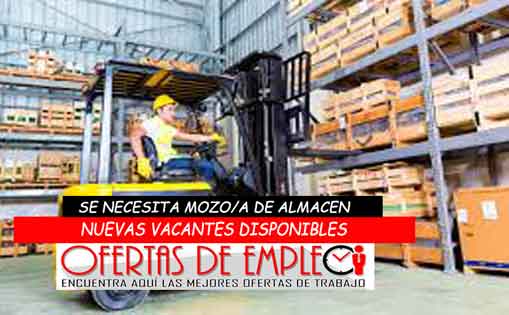 Se necesita mozo/a de almacén 8,50€/hora