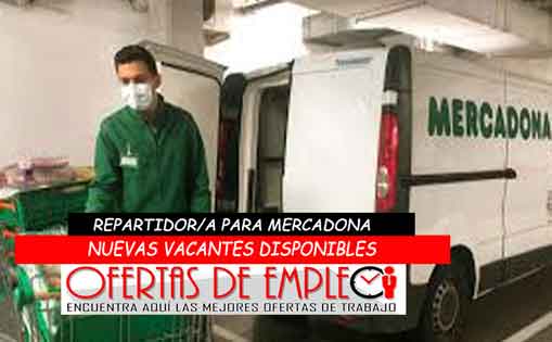 Se necesita repartidor/a para Mercadona 1338€/mes