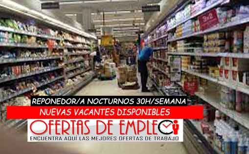 Se necesita reponedor/a nocturnos 30h/semanales