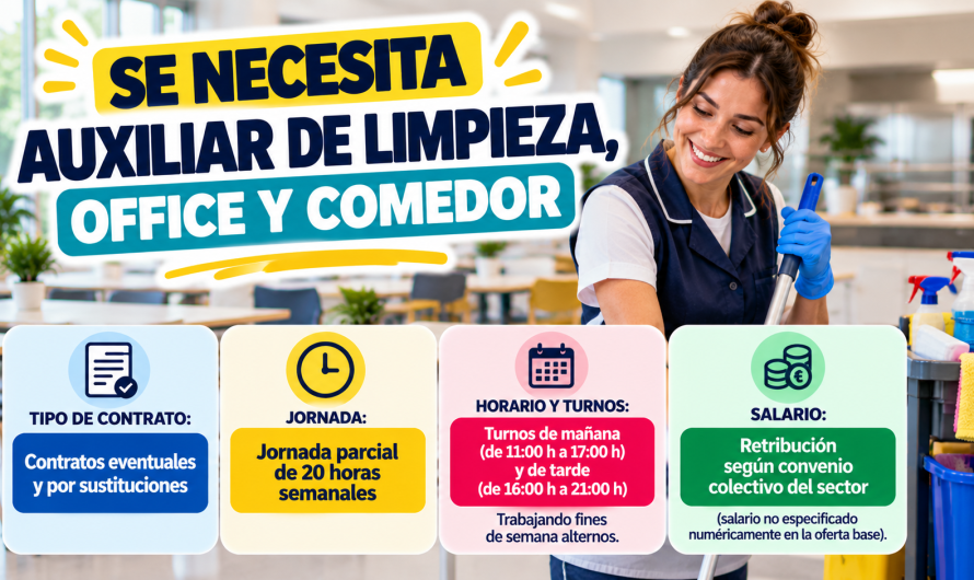 Auxiliar de Limpieza, Office y Comedor