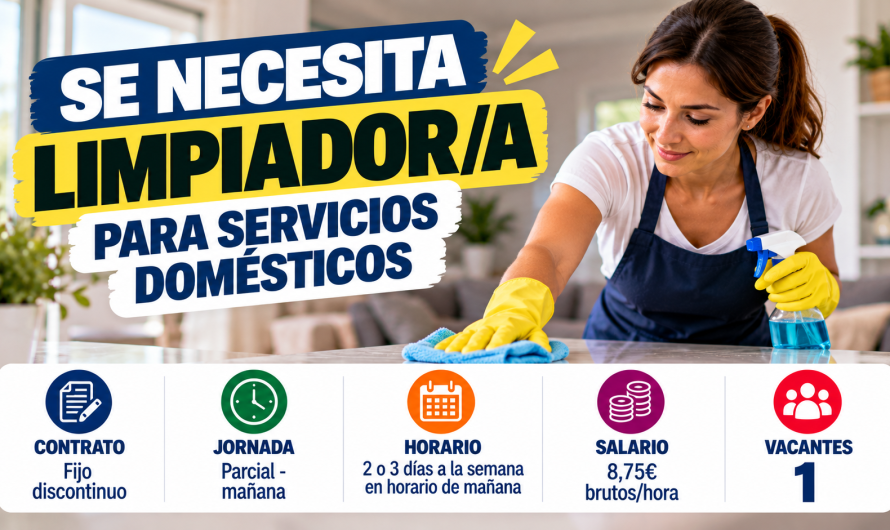Se necesita limpiador/a para servicios domésticos