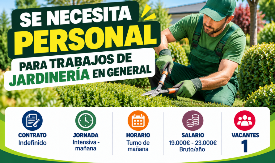 Se necesita personal para trabajos de jardinería en general
