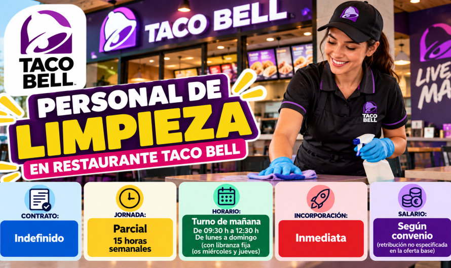 Personal de Limpieza en Restaurante Taco Bell